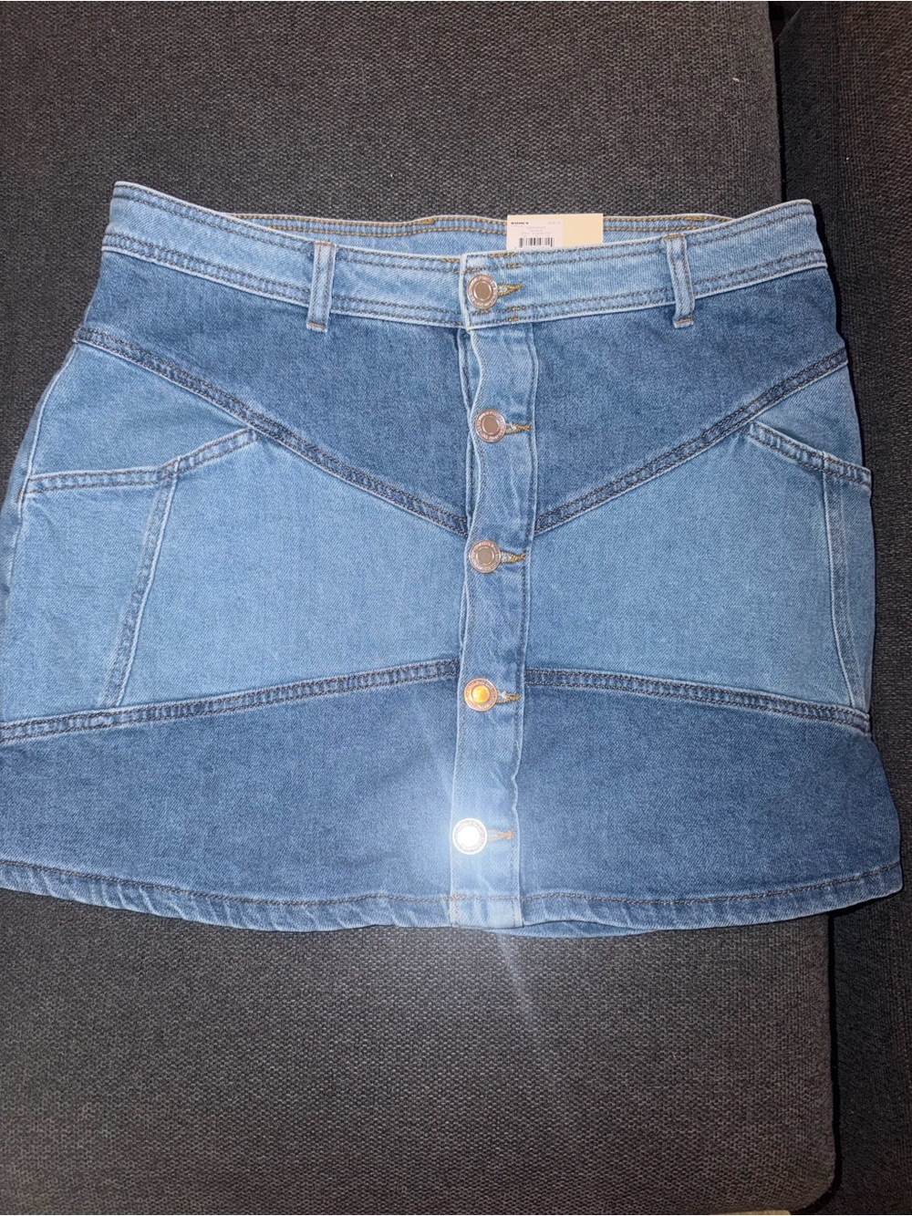 SO Kohls Light Wash Button Front Denim Mini Skirt Women’s Size 15 Juniors NWT